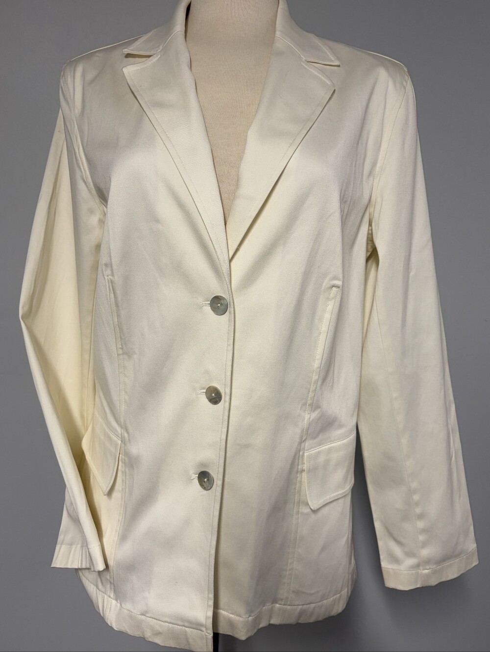 Chico's Cotton Single-Breasted Blazer